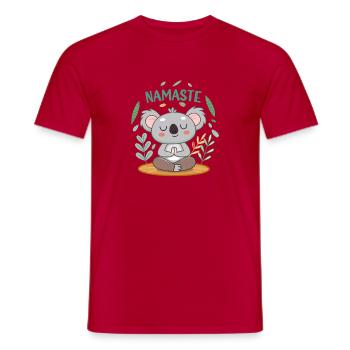 Koala Zen Namaste - Männer T-Shirt - Rot - Vorne - AI Model Male 178 dark (178cm)