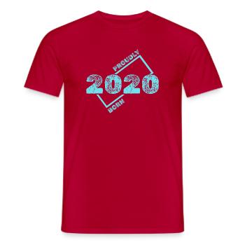 Né en 2020 - T-shirt homme - rouge - Devant - AI Model Male 178 dark (178cm)