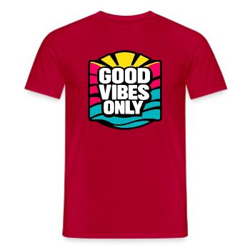 Que de bonnes ondes... - T-shirt homme - rouge - Devant - AI Model Male 178 dark (178cm)