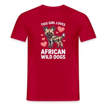 African Wild Dog Sayings Funny Gift - Men's T-Shirt - red - Front - AI Model Male 178 dark (178cm)