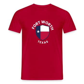 Fort Worth Texas Shield Pride - Männer T-Shirt - Rot - Vorne - AI Model Male 178 dark (178cm)