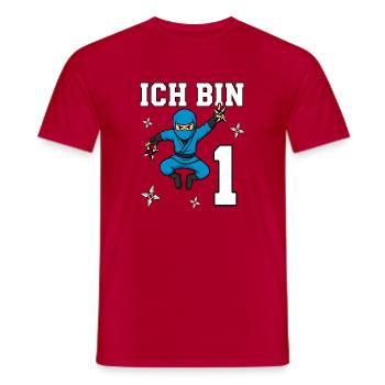 Ich bin 1 Ninja 1. Geburtstag blau Karate - Männer T-Shirt - Rot - Vorne - AI Model Male 178 dark (178cm)