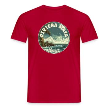 Experience Paradise In Riviera Maya - Mexico - Men's T-Shirt - red - Front - AI Model Male 178 dark (178cm)