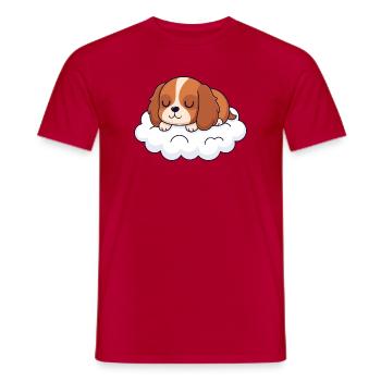 Dream of Puppy on Cloud - Men's T-Shirt - red - Front - AI Model Male 178 dark (178cm)