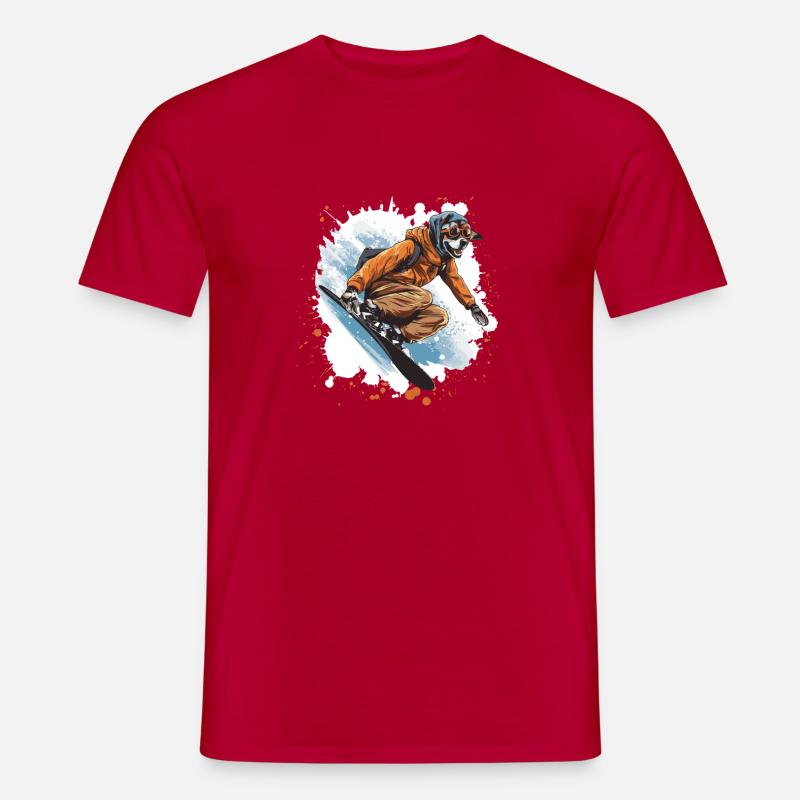 Greyhound Hund Snowboard - Männer T-Shirt - Rot