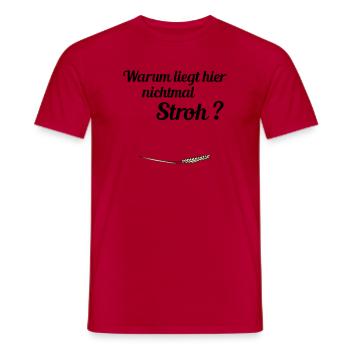 no straw - Men's T-Shirt - red - Front - AI Model Male 178 dark (178cm)