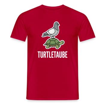 Turteltaube lustiges Wortspiel Taube Schildkröte - Männer T-Shirt - Rot - Vorne - AI Model Male 178 dark (178cm)