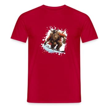 Planche à neige Viking - T-shirt homme - rouge - Devant - AI Model Male 178 dark (178cm)