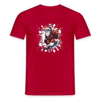 Weihnachtsmann Snowboard - Männer T-Shirt - Rot - Vorne - AI Model Male 178 dark (178cm)