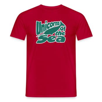 Unicorns of the Sea - Men's T-Shirt - red - Front - AI Model Male 178 dark (178cm)