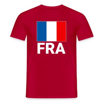 Sportliche Frankreich Flagge mit FRA Abkürzung - Männer T-Shirt - Rot - Vorne - AI Model Male 178 dark (178cm)