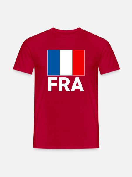 Sporty France flag with FRA abbreviation - Men's T-Shirt - red