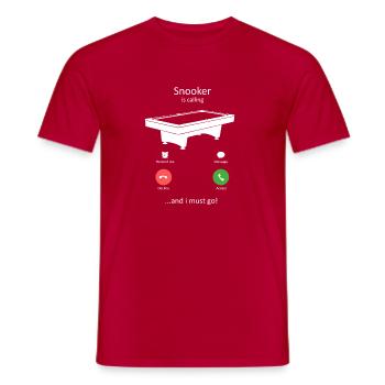 Snooker Is Calling - Men's T-Shirt - red - Front - AI Model Male 178 dark (178cm)