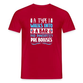 Diabetes type 1 diabetic - Men's T-Shirt - red - Front - AI Model Male 178 dark (178cm)