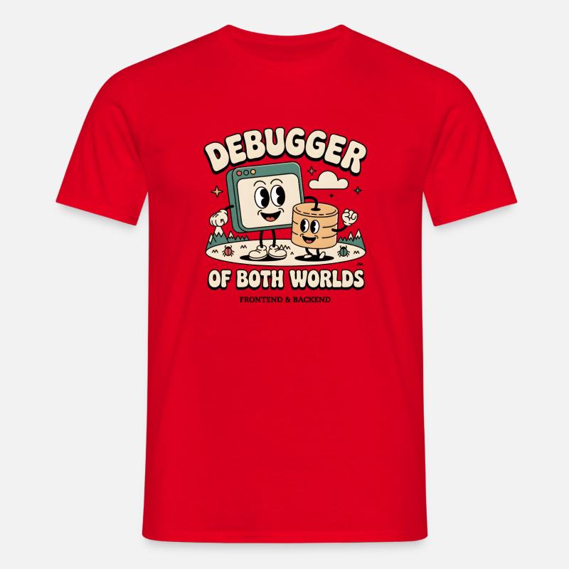 Debugger beider Welten | Debugging Dev - Männer T-Shirt - Rot