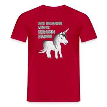 Licorne : J’ai besoin d’un peu de couleur aujourd’hui - T-shirt homme - rouge - Devant - AI Model Male 178 dark (178cm)