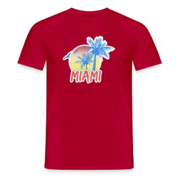 Miami Beach - Men's T-Shirt - red - Front - AI Model Male 178 dark (178cm)