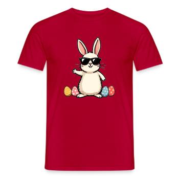 Lustiger Osterhase  - Männer T-Shirt - Rot - Vorne - AI Model Male 178 dark (178cm)