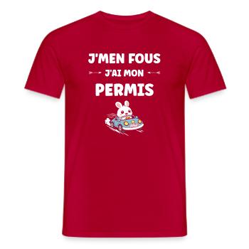 permis de conduire, nouveau conducteur, jeune cond - T-shirt homme - rouge - Devant - AI Model Male 178 dark (178cm)