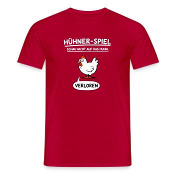 Chicken Game Don't Look at the Chicken Lost - Men's T-Shirt - red - Front - AI Model Male 178 dark (178cm)