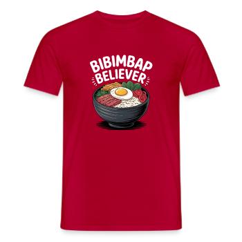 Bibimbap Fan | Corée, bol de riz, gourmet - T-shirt homme - rouge - Devant - AI Model Male 178 dark (178cm)