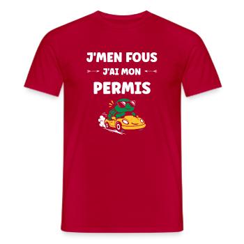 Humour permis de conduire - T-shirt homme - rouge - Devant - AI Model Male 178 dark (178cm)