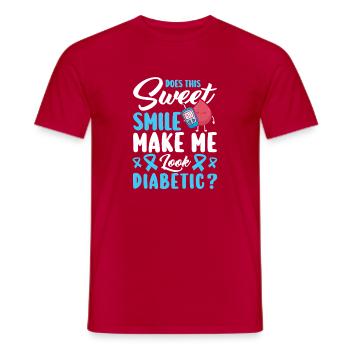 Diabetes Typ 1 Diabetiker - Männer T-Shirt - Rot - Vorne - AI Model Male 178 dark (178cm)