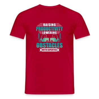 Staplerfahrer Englisch Spruch Stapler - Männer T-Shirt - Rot - Vorne - AI Model Male 178 dark (178cm)