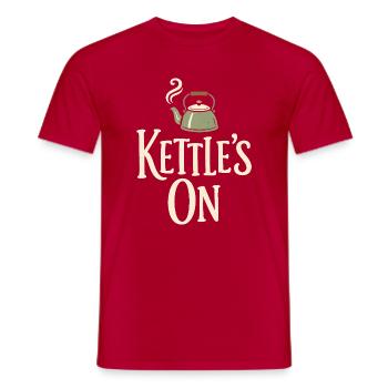 Bouilloire en marche | Heure du thé, hygge, pause - T-shirt homme - rouge - Devant - AI Model Male 178 dark (178cm)