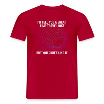 Time travel - Men's T-Shirt - red - Front - AI Model Male 178 dark (178cm)