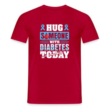 Diabetes type 1 diabetic - Men's T-Shirt - red - Front - AI Model Male 178 dark (178cm)