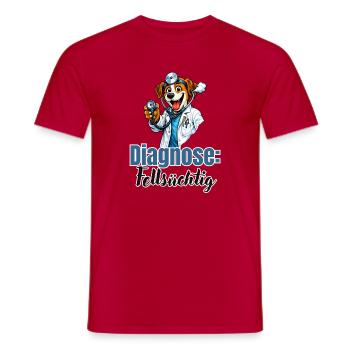 Diagnose: Fellsüchtig - Männer T-Shirt - Rot - Vorne - AI Model Male 178 dark (178cm)