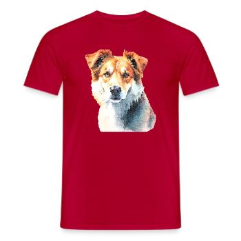 Treuer Hund - Männer T-Shirt - Rot - Vorne - AI Model Male 178 dark (178cm)