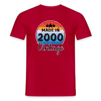 Made in 2000 Vintage Anniversary - Men's T-Shirt - red - Front - AI Model Male 178 dark (178cm)