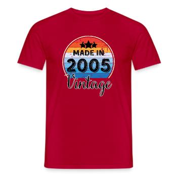 Hergestellt im Vintage Anniversary 2005 - Männer T-Shirt - Rot - Vorne - AI Model Male 178 dark (178cm)