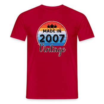 Vintage Birthday Year of Birth 2007 - Men's T-Shirt - red - Front - AI Model Male 178 dark (178cm)