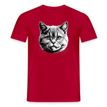 Britisch Kurzhaar Katze BKH Katzenmama Süße Katzen - Männer T-Shirt - Rot - Vorne - AI Model Male 178 dark (178cm)