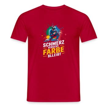  Schmerz Vergeht Farbe Blleibt Lustiger Paintball - Männer T-Shirt - Rot - Vorne - AI Model Male 178 dark (178cm)