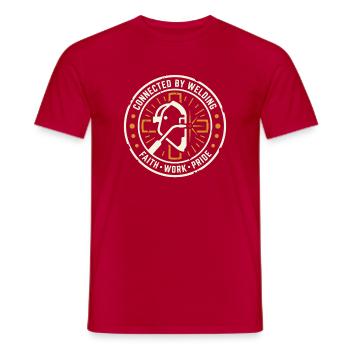 Connected By Welding Schweißer Emblem - Männer T-Shirt - Rot - Vorne - AI Model Male 178 dark (178cm)