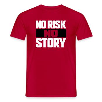 No Risk No Story - Männer T-Shirt - Rot - Vorne - AI Model Male 178 dark (178cm)