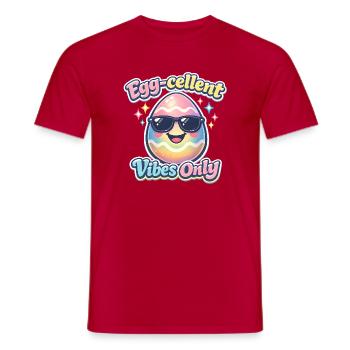 Egg Cellent Vibes Only Easter Easter Egg - T-shirt homme - rouge - Devant - AI Model Male 178 dark (178cm)
