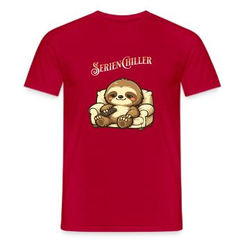 Sloth Series Chiller Pun Saying - Men's T-Shirt - red - Front - AI Model Male 178 dark (178cm)