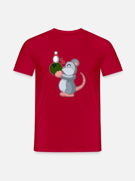 Maus Bowling Bowlingkugel Pin - Männer T-Shirt - Rot