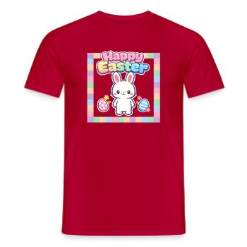 Jardin de Pâques Printemps Été Bunny Bunny - T-shirt homme - rouge - Devant - AI Model Male 178 dark (178cm)