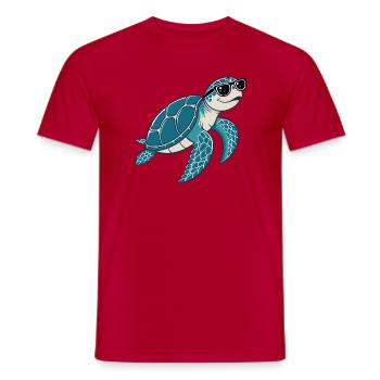 Tortue chic lunettes - T-shirt homme - rouge - Devant - AI Model Male 178 dark (178cm)