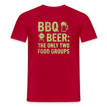 T-shirt barbecue, sweat à capuche, idée cadeau pour Grill Master - T-shirt homme - rouge - Devant - AI Model Male 178 dark (178cm)