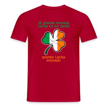 Assez chanceux pour être Irlandais - T-shirt homme - rouge - Devant - AI Model Male 178 dark (178cm)