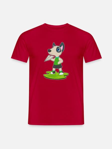 Dog Paper Airplane - Men's T-Shirt - red