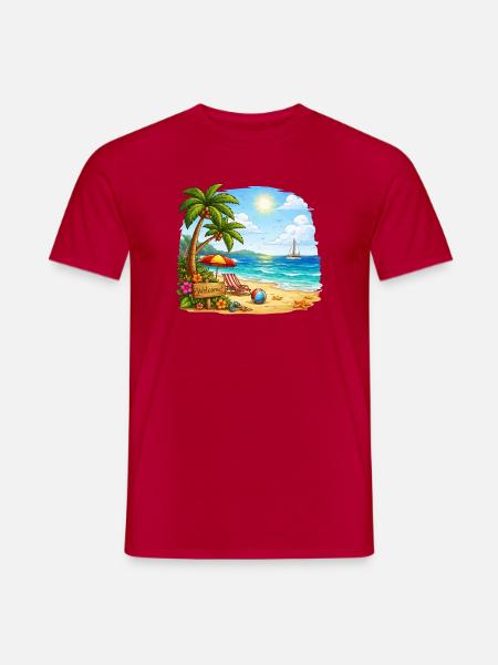 Welcome to the tropical beach - Men's T-Shirt - red