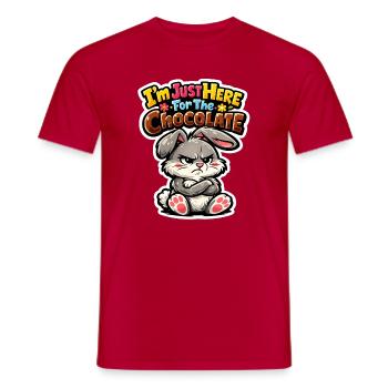 I'm here for the chocolate - Men's T-Shirt - red - Front - AI Model Male 178 dark (178cm)